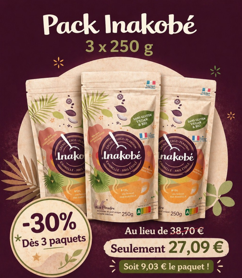 Inakobé 3 paquets 250g- Pack gourmand et sain